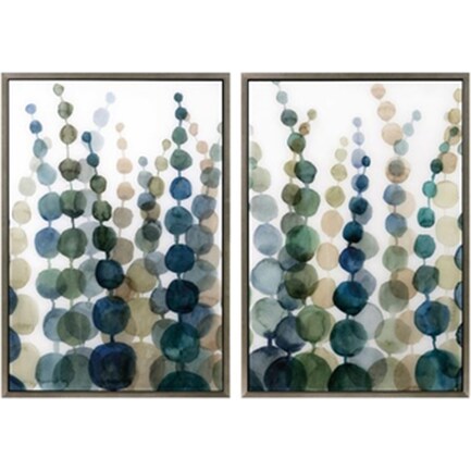 Assorted Green, Blue, and Natural Abstract Art Each 26"W x 36"H