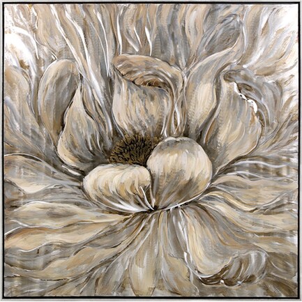 Neutral Flower Oil Painting 40"W x 40"H