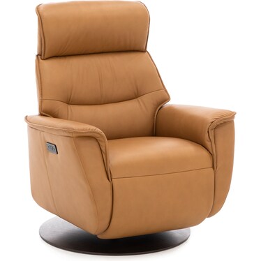 Modern Comfort by Direct Design Rey Leather Large Power Swivel Glider Recliner
