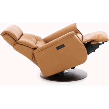 Modern Comfort by Direct Design Rey Leather Large Power Swivel Glider Recliner
