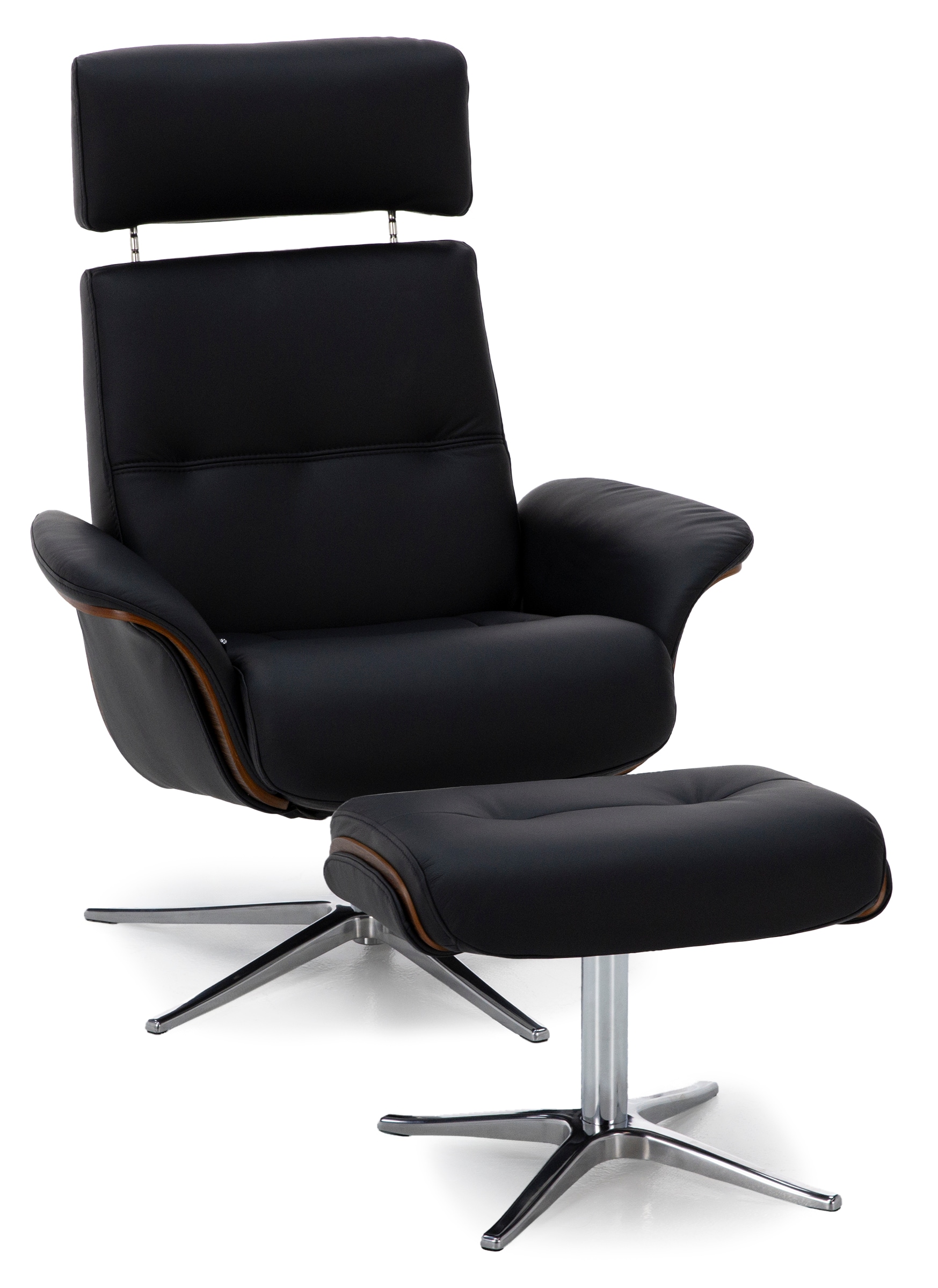 Sydney Leather Swivel Chair And Ottoman Set | Steinhafels