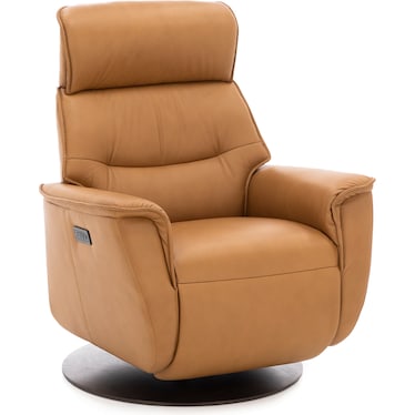 Rey Leather Power Swivel Glider Recliner