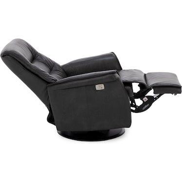 Modern Comfort by Direct Design Cairo Leather Medium Power Swivel Glider Recliner