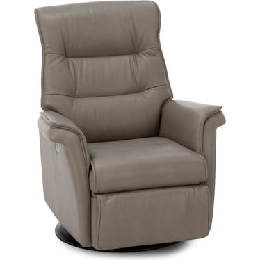 Modern Comfort by Direct Design Cairo Leather Medium Power Swivel Glider Recliner