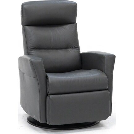Direct Designs® Divante Leather Medium Swivel Gliding Recliner in Graphite