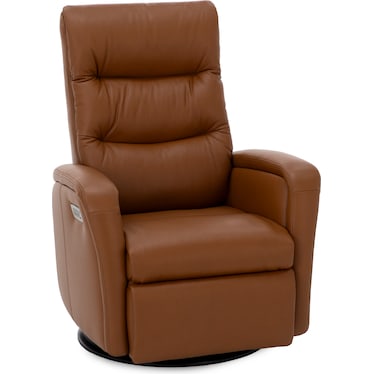 Modern Comfort by Direct Design London Leather Fully Loaded Swivel Glider Recliner