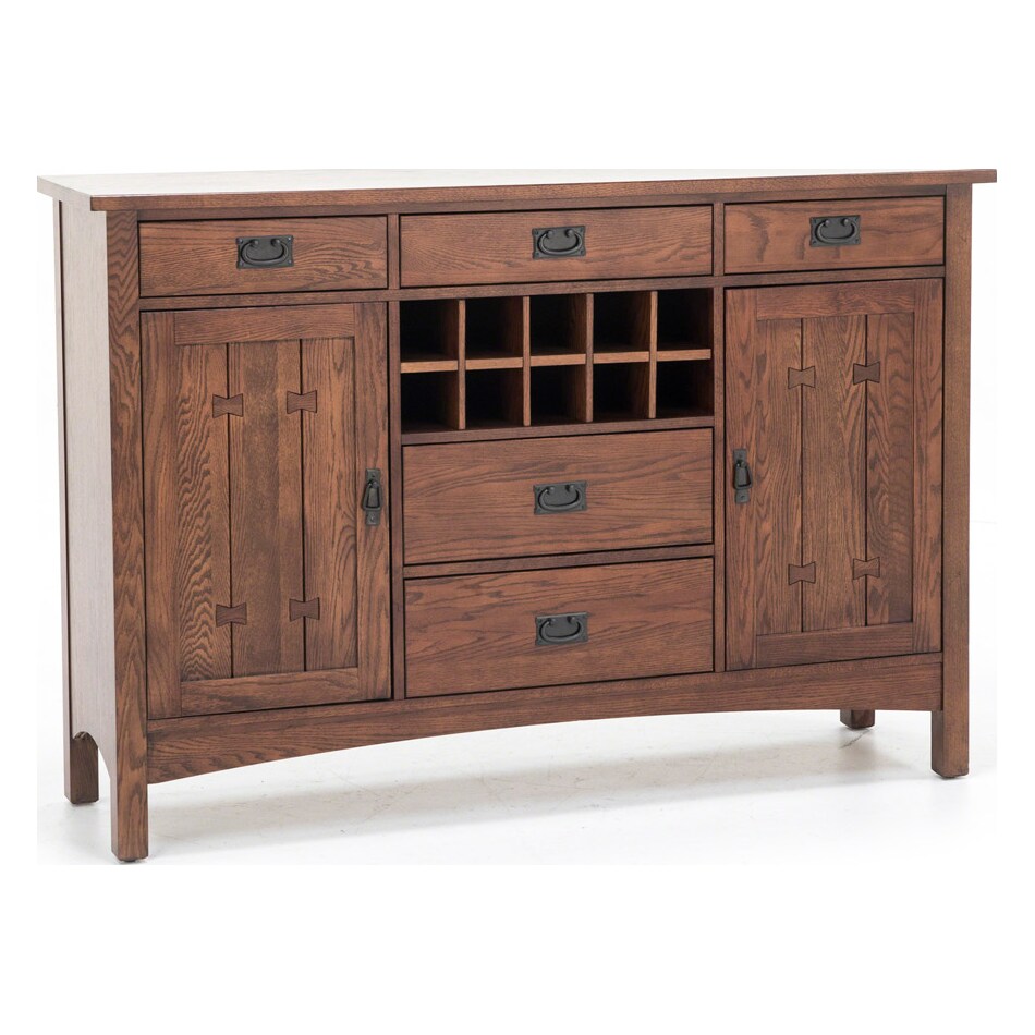 intc brown buffet server sideboard   