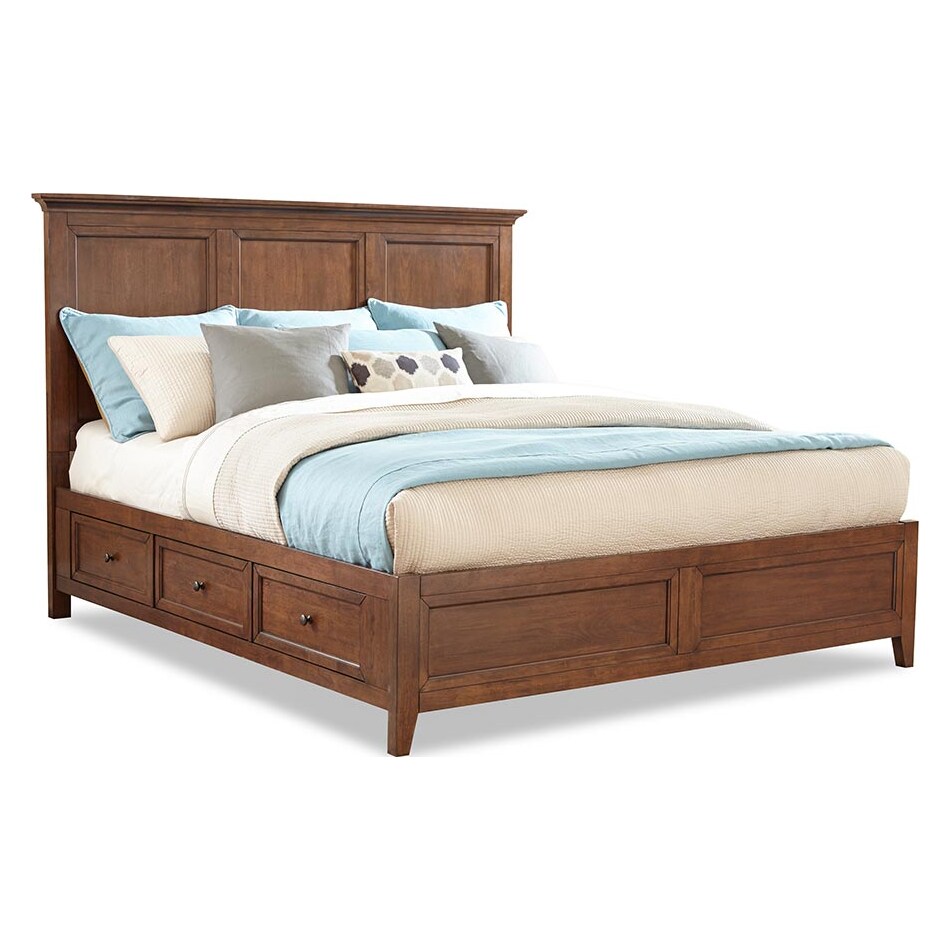 intc brown queen bed headboard qts  