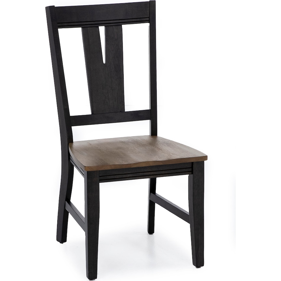 intc brushed brown pecan inch standard seat height side chair   