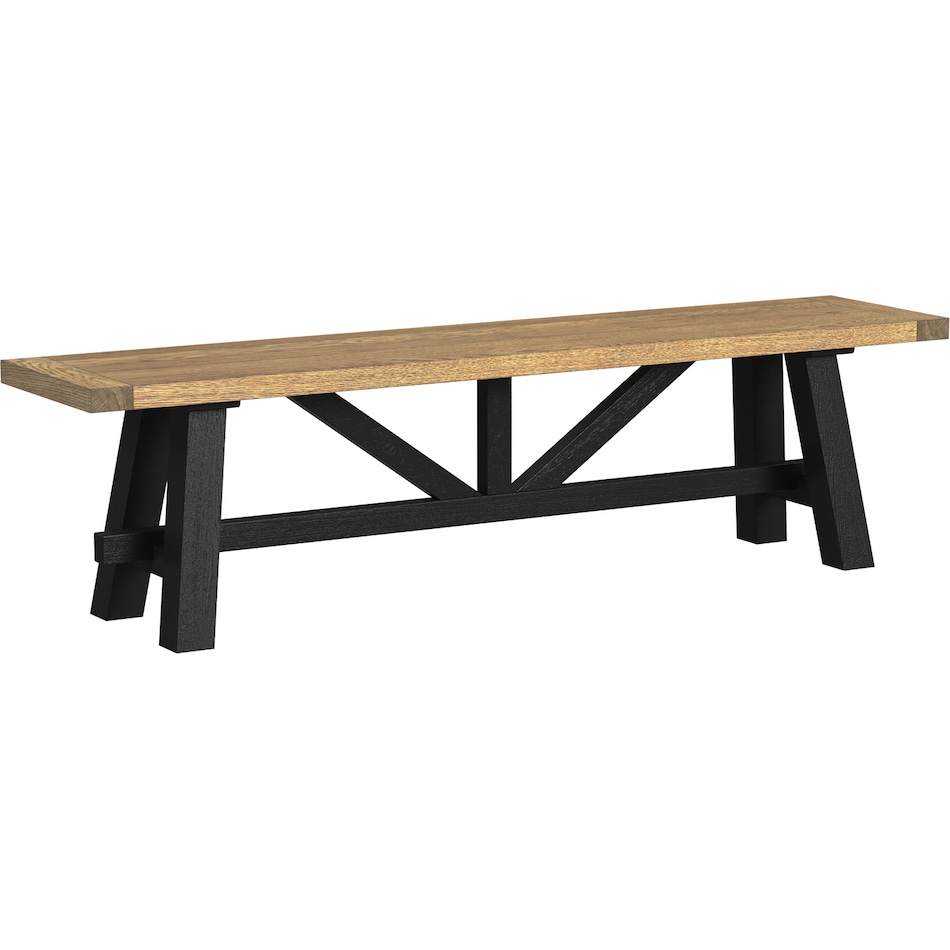 intc rustic wheat & raven inch standard seat height bench   