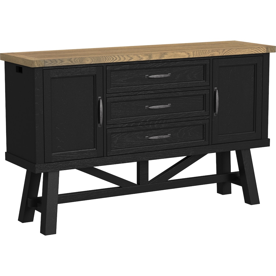 intc rustic wheat & raven buffet server sideboard   