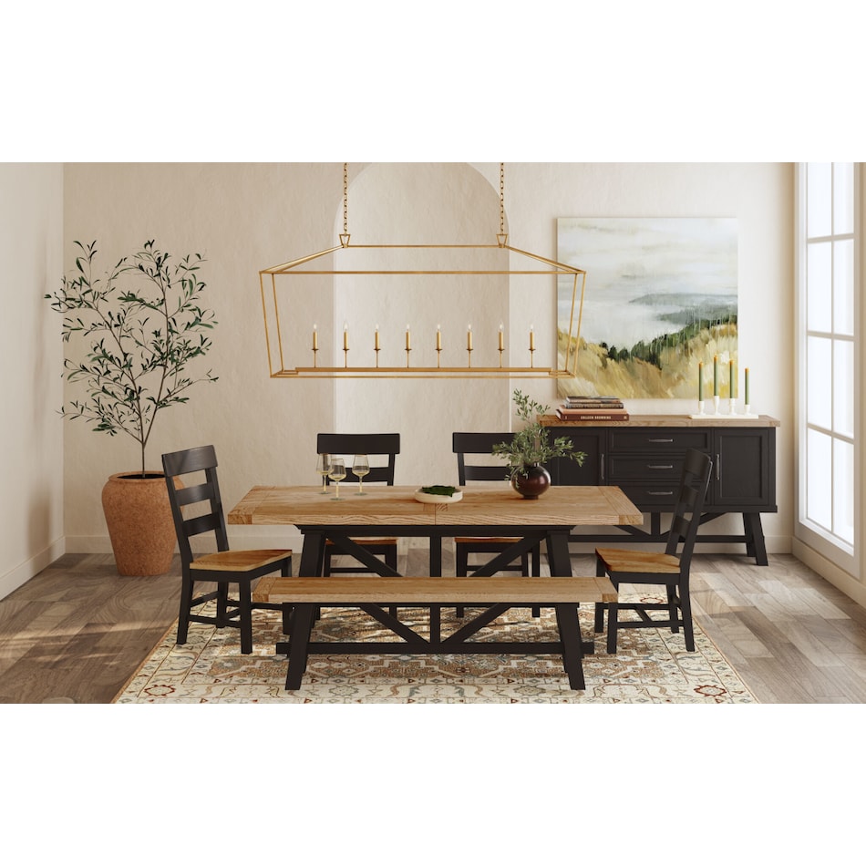 intc rustic wheat & raven buffet server sideboard   