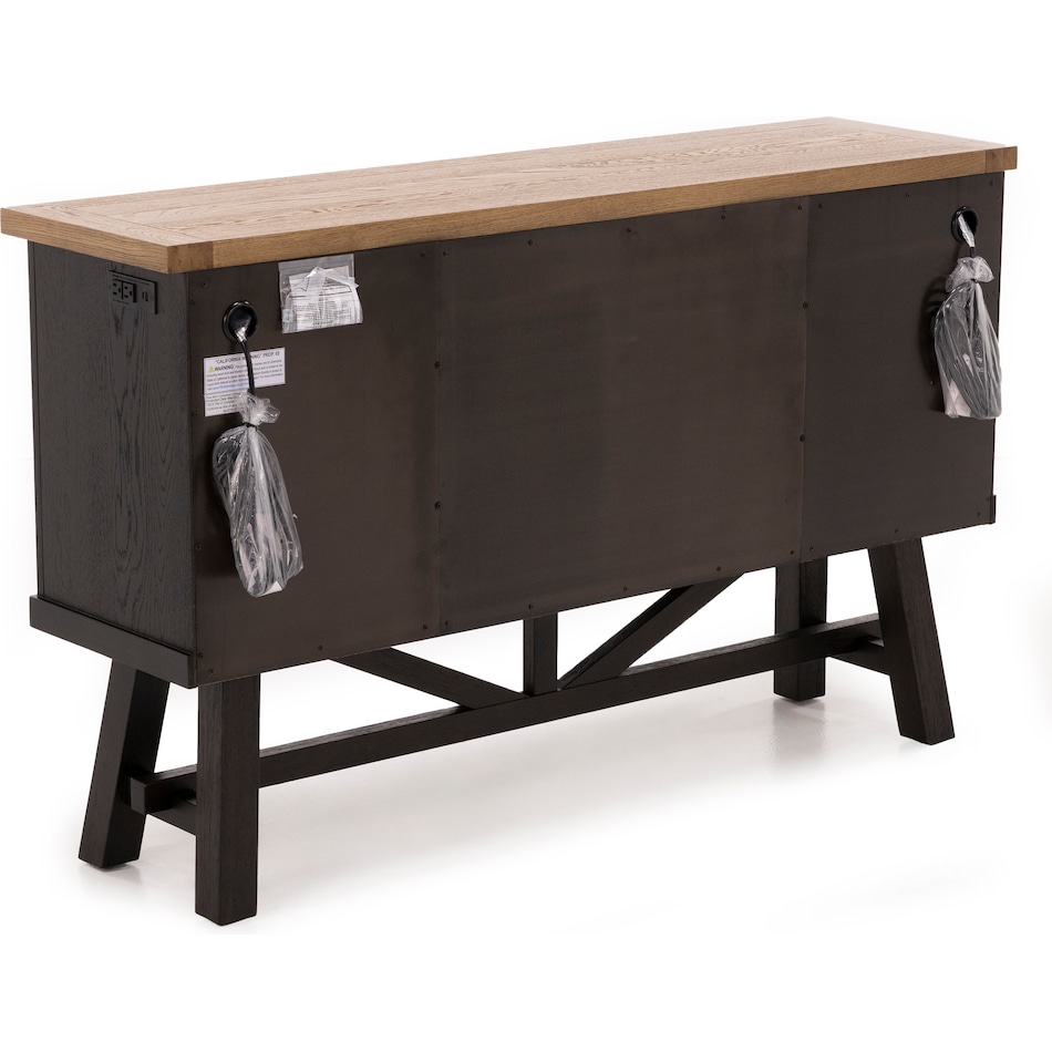 intc rustic wheat & raven buffet server sideboard   