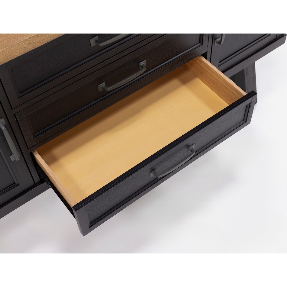 intc rustic wheat & raven buffet server sideboard   