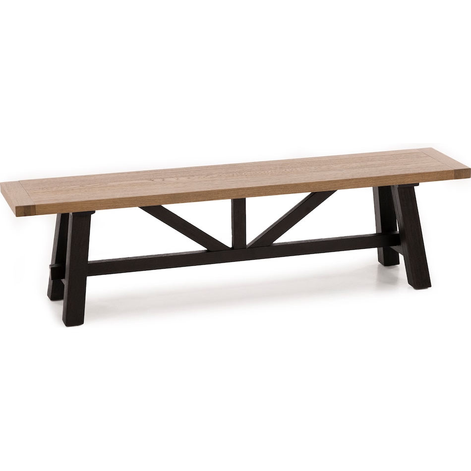 intc rustic wheat and raven inch standard seat height bench   