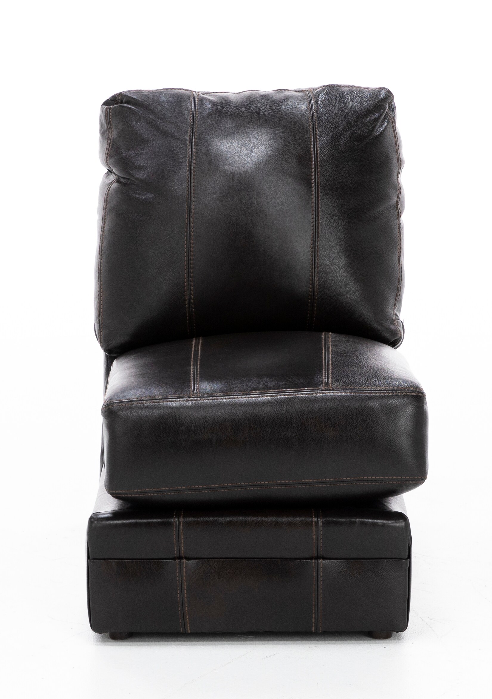 Camden Leather Armless Chair in Chocolate | Steinhafels