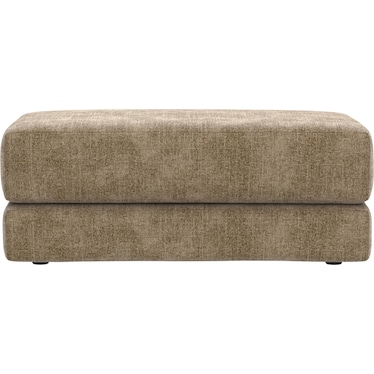 Avoni Wide Ottoman in Burlap