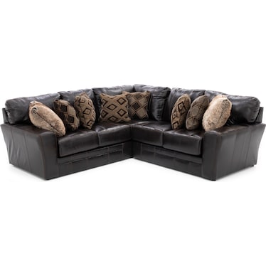 Camden 2-Pc. Leather Sectional in Chocolate