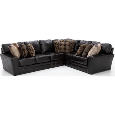 Camden 4-Pc. Leather Sectional in Chocolate