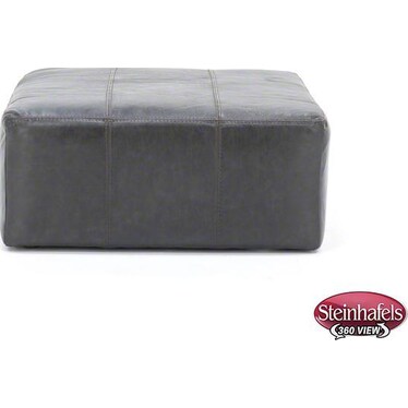 Camden Leather Cocktail Ottoman in Steel