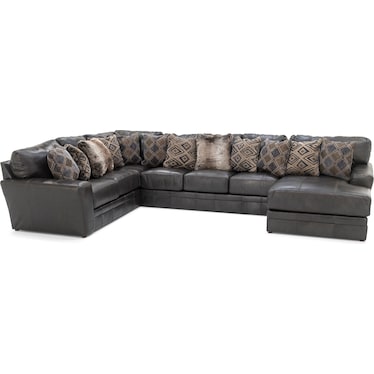 Camden 3-Pc. Leather Sectional with Chaise - Large