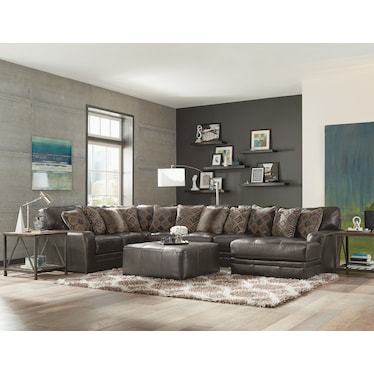 Camden 3-Pc. Leather Sectional with Chaise - Large