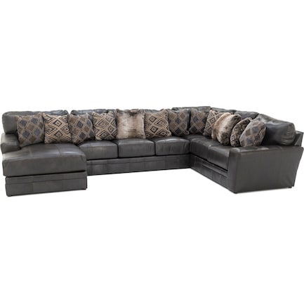 Camden 3-Pc. Leather Sectional with Left Chaise - Large