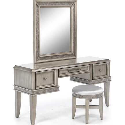 Sophia Vanity with Stool and Mirror