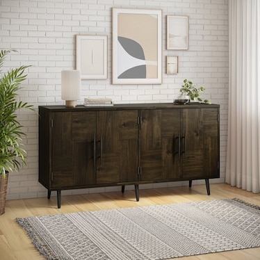 Essential Donna Walnut 4 Door Cabinet