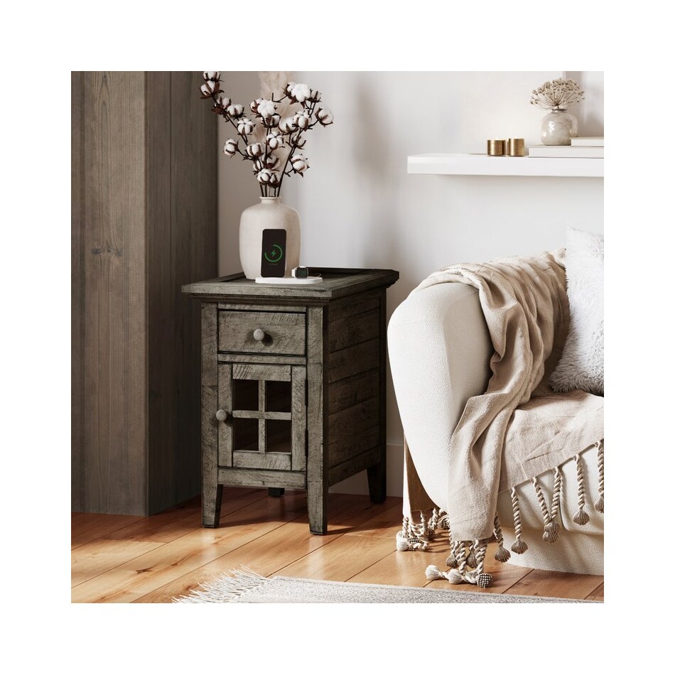 jfra grey chairside table   
