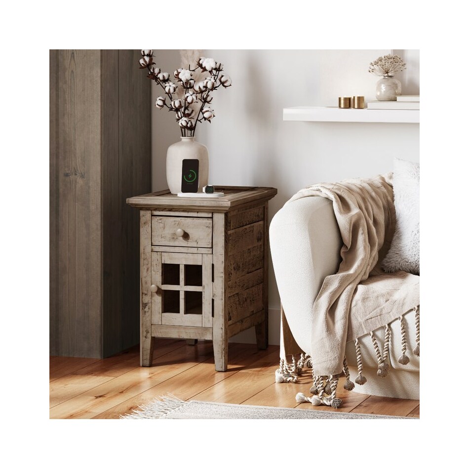 jfra grey chairside table   
