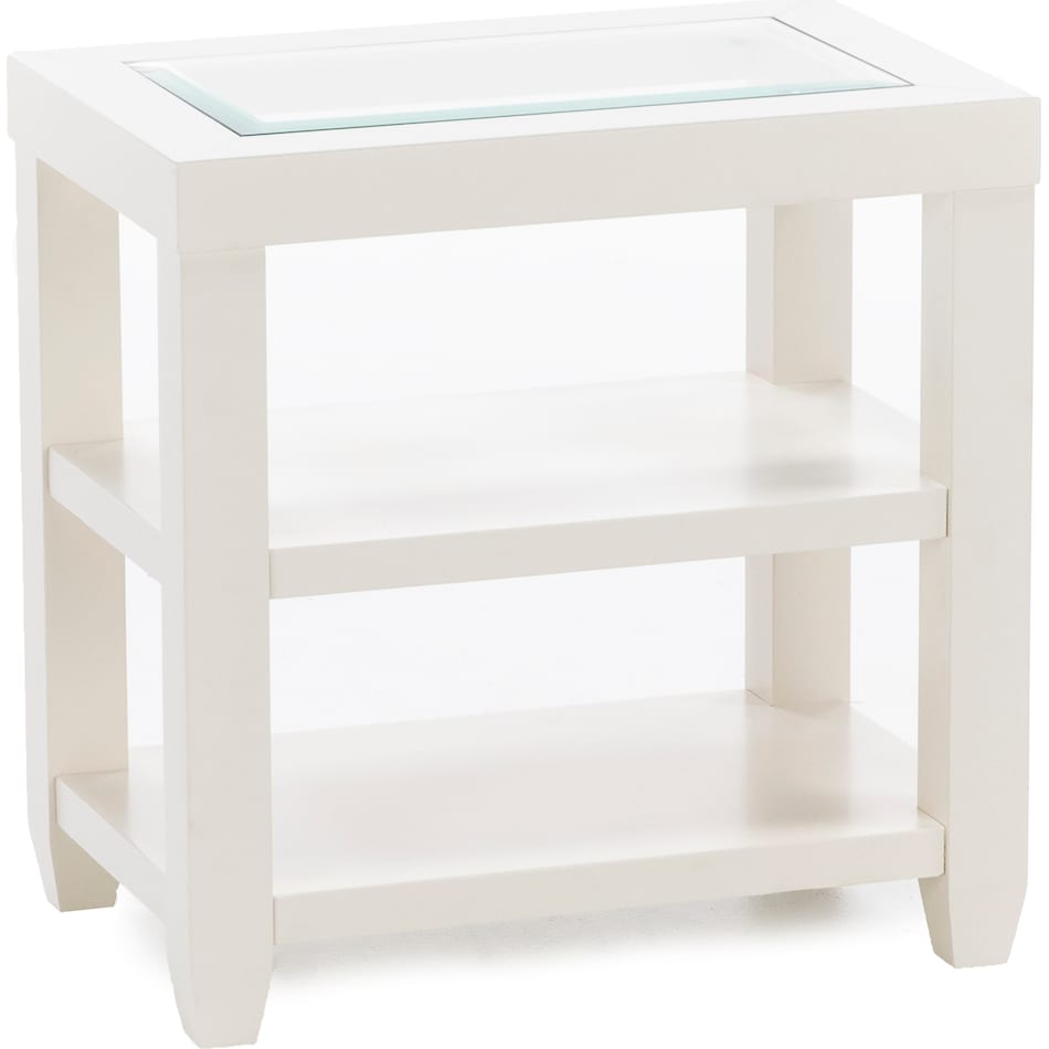 jfra white chairside table ess  