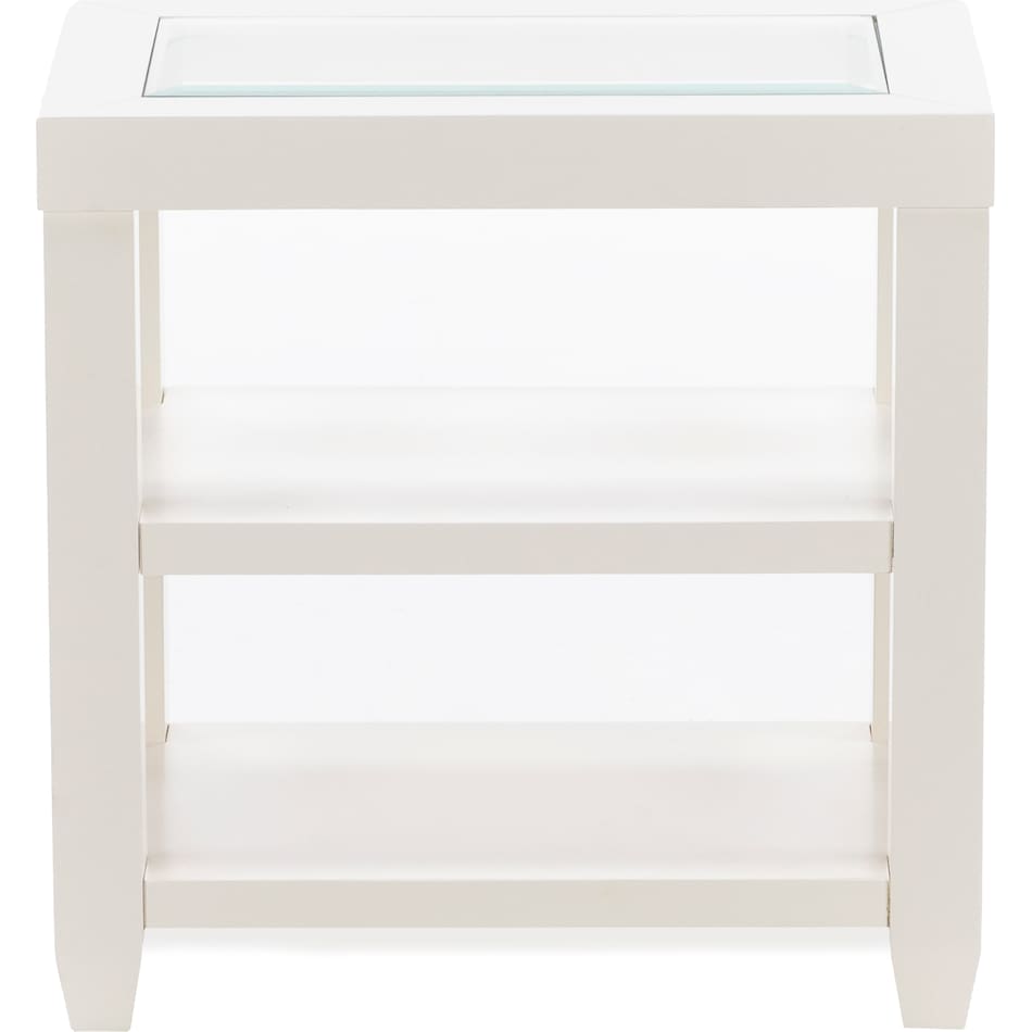 jfra white chairside table ess  