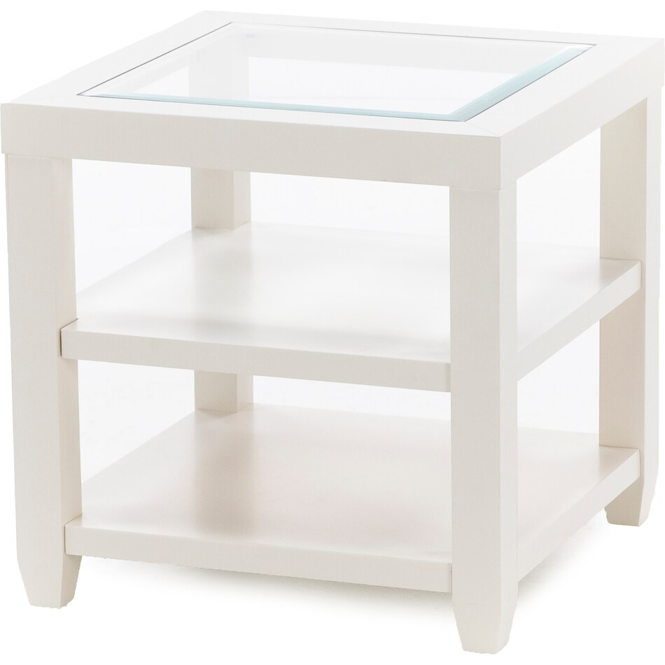 jfra white end table ess  