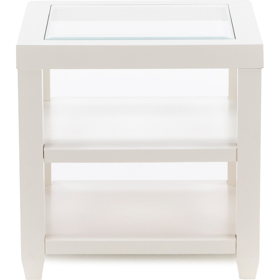 jfra white end table ess  