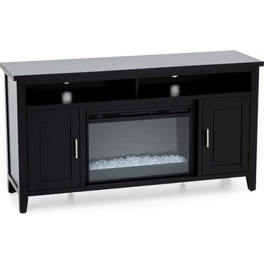 Essentials Black 60" Fireplace