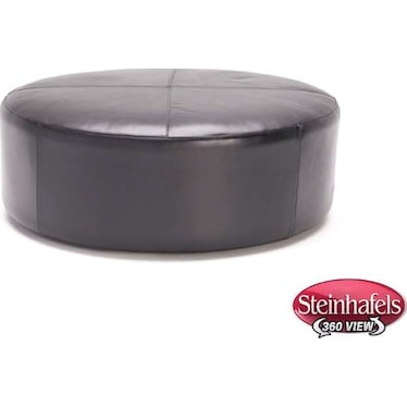 Cologne Leather Round Cocktail Ottoman