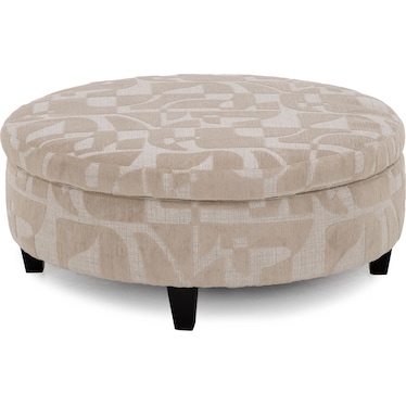 Large Round Storage Cocktail Ottoman