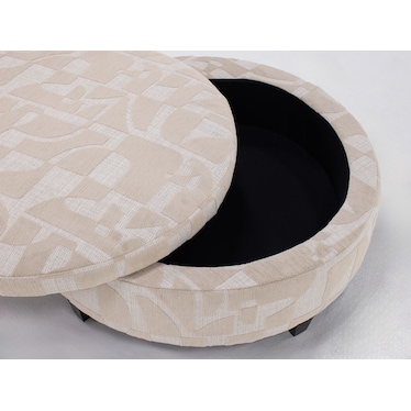 Large Round Storage Cocktail Ottoman