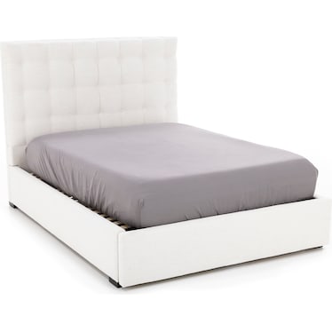 Abby Full Upholstered Storage Bed in Merit Snow