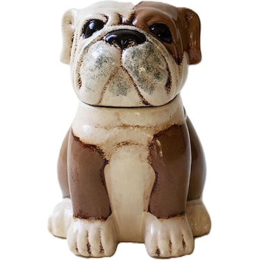 Ceramic Bulldog Canister 7.5"W x 10"H