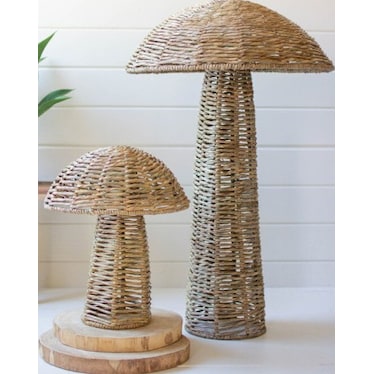 Set of 2 Seagrass Mushrooms 18"/36.5"H