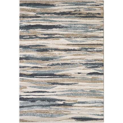 Avalon Ivory/Blue Landscapes Area Rug 5'3"W x 7'7"L