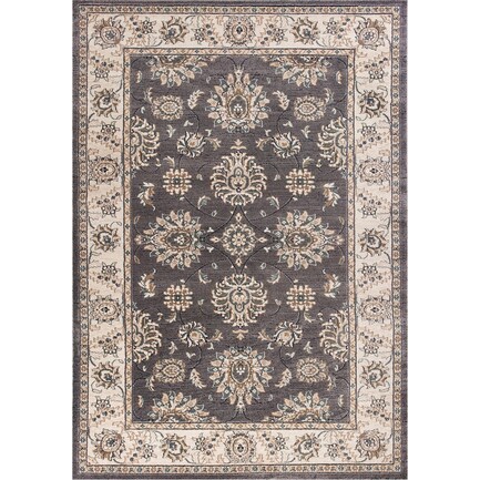 Avalon Grey/Ivory Kashan Area Rug 5'3"W x 7'7"L