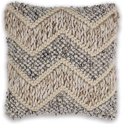 Beige and Grey Elements Wool Pillow 18"W x 18"H