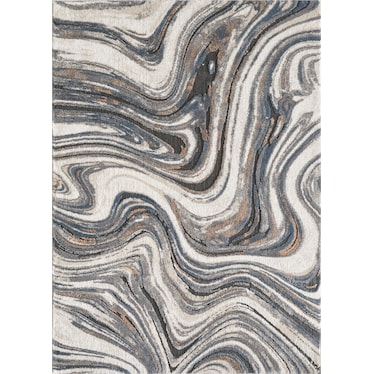 Alden Ivory/Blue Area Rug