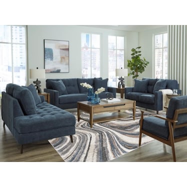 Alden Ivory/Blue Area Rug