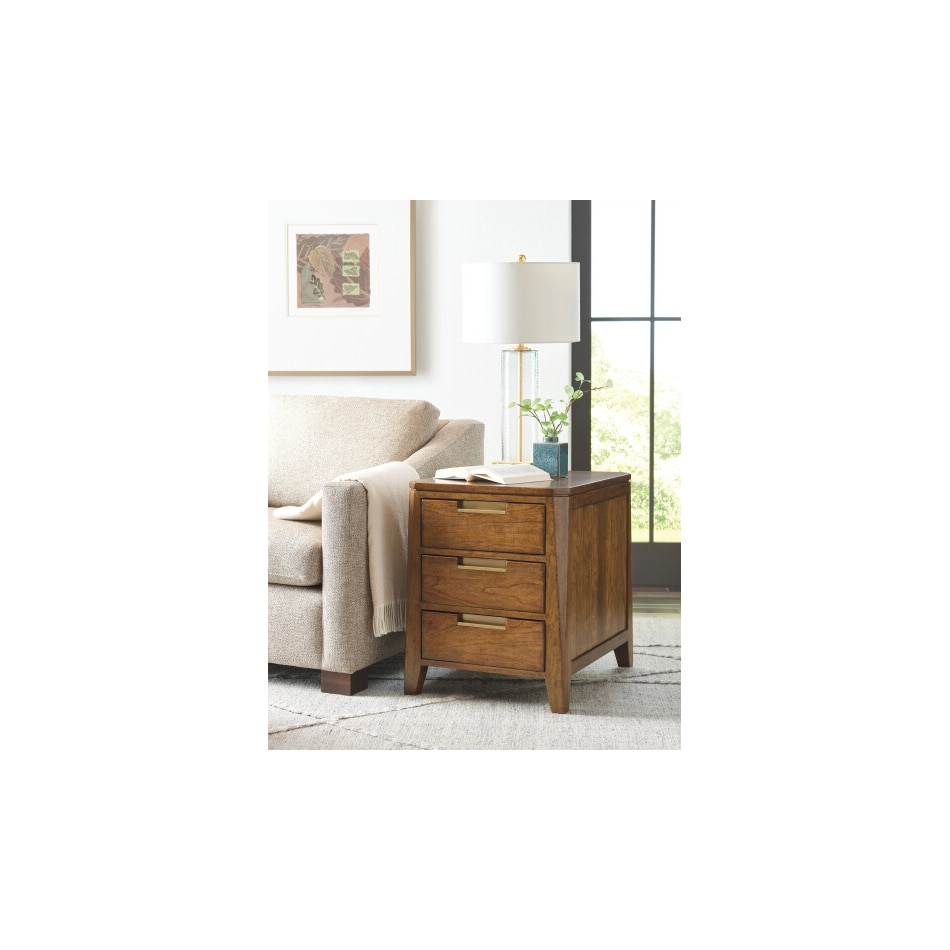 kincaid furniture brown chairside table asr  