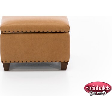Depot Leather Storage Cocktail Ottoman