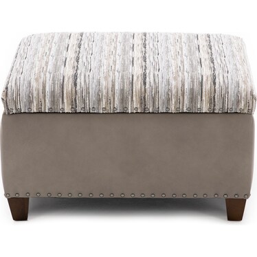 Depot Leather/Fabric Storage Cocktail Ottoman